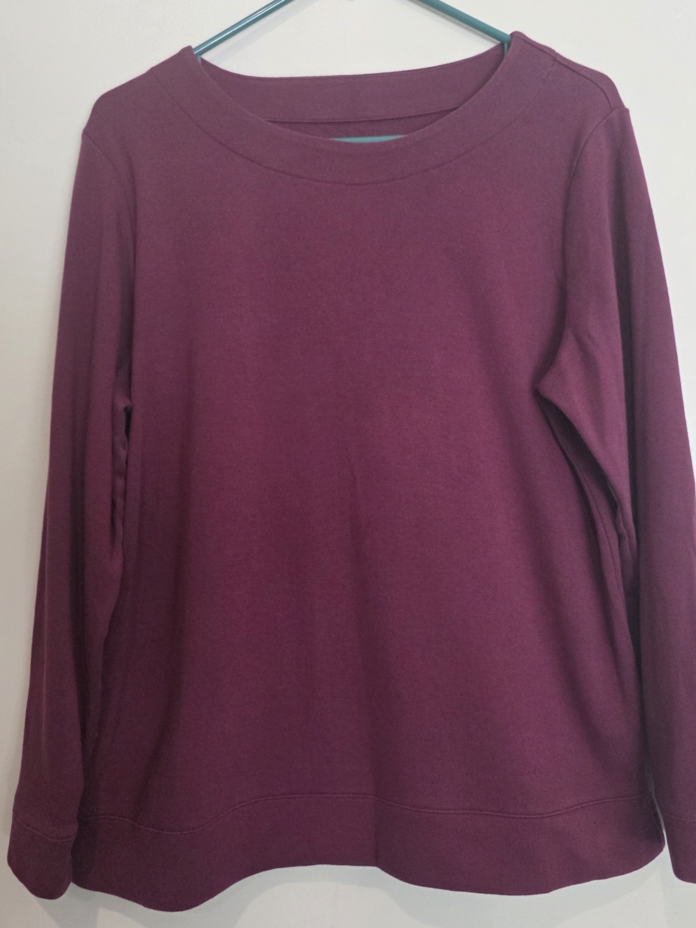 Croft & Barrow Extra Soft Womens Burgundy Fleece Crewneck Sweatshirt L Basic
